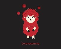 coronasomnia or covidsomnia which is a sleep problems related to stress caused by the COVID19 pandemic vector