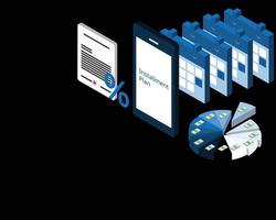installment plan which you will pay off your purchase in fixed, typically equal amounts over a set repayment period. vector