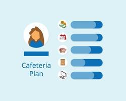 beneficio del plan de cafetería para empleados del plan de beneficios flexible para empleados vector