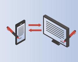 e-signature to sign document anywhere and can sign from laptop or mobile phone vector