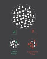 randomized control group and experimental group in experimentation vector