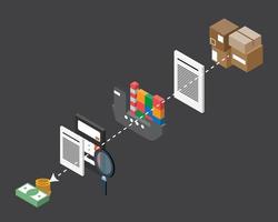 custom clearance process for freight or shipping to calculate all custom duty and import tax for custom clearance to pay vector