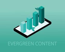 Evergreen content. its topic always relevant to readers, regardless of the current news cycle or season. vector