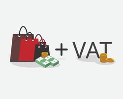 impuesto sobre el valor añadido editorial o iva de compra de productos o descripción de compras55 vector