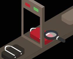 baggage and luggage scanner to check what is inside before travelling overseas vector