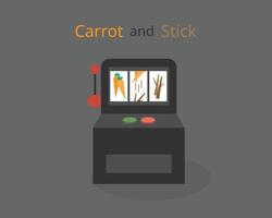 carrot and stick to choose for employee to motivate or punish them to reach the goal vector