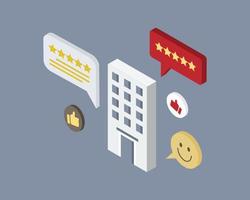 good company reputation which have many good reviews and good for employee experience vector