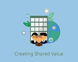 CSV or creating shared value by creating economic value for the sustainability of the company vector