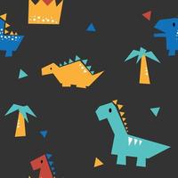 abstract shape dinosaur in fun shape background or fabric pattern for printing vector