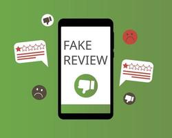 get fake review from customer or employee to have a bad review with is not true vector