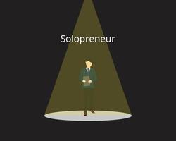 solopreneur who is a person who sets up and runs a business of their own vector