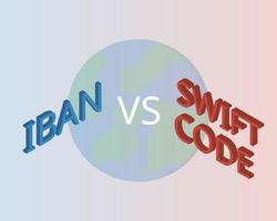 swift code compare with IBAN number for overseas transfer vector