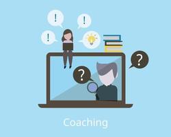 coaching employee and how it works to help employee learn vector