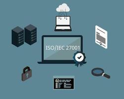 iso27001 Information security management to keep information assets secure vector