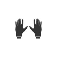 Use rubber gloves icon vector. Wear gloves icon vector silhouette style