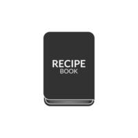 Silhouette cooking book icon with orange color. Recipe book text vector