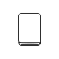 Outline book icon on white background