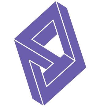 Optical illusion logo. Impossible shapes. Sacred geometry figures. Abstract eternal geometric objects. Impossible endless outline shapes. Optical art. Impossible geometry shape on a white background. vector