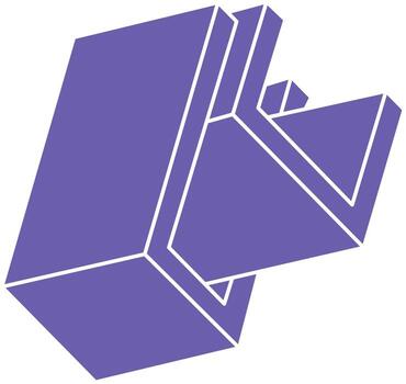 Impossible optical illusion shapes. Logo. Optical art object. Impossible figure. Line art. Unreal geometric objects. vector