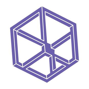 formas imposibles. figuras de geometría sagrada. ilusión óptica. objeto geométrico eterno abstracto. contorno interminable imposible. arte lineal. arte óptico. forma de geometría imposible sobre un fondo blanco. vector