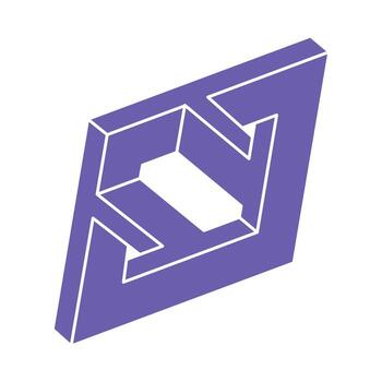 Impossible optical illusion shapes. Logo. Optical art objects. Impossible figures. Line art. Unreal geometric objects. vector