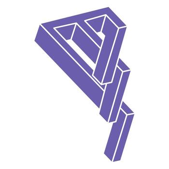 Optical illusion logo. Impossible shapes. Sacred geometry figures. Abstract eternal geometric objects. Impossible endless outline shapes. Optical art. Impossible geometry shape on a white background. vector