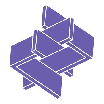 Optical illusion logo. Impossible shapes. Sacred geometry figures. Abstract eternal geometric objects. Impossible endless outline shapes. Optical art. Impossible geometry shape on a white background. vector