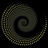 diseño de fondo de puntos en espiral. fondo abstracto. arte óptico. vector