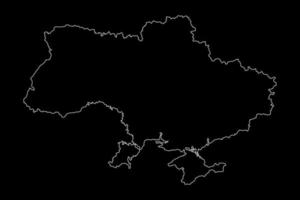 El territorio de Ucrania limita con Crimea. Mapa del país de Ucrania. países europeos. bosquejo del esquema del dibujo del garabato. vector