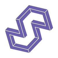 Impossible shapes, optical illusion logo, vector. Optical art objects. Geometric figures. vector