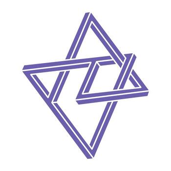 Optical illusion logo. Impossible shapes. Sacred geometry figures. Abstract eternal geometric objects. Impossible endless outline shapes. Optical art. Impossible geometry shape on a white background. vector