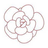 Doodle Succulent red Flower. Desert flower for print and design.