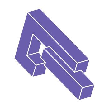 Impossible optical illusion shapes. Logo. Optical art object. Impossible figure. Line art. Unreal geometric objects. vector