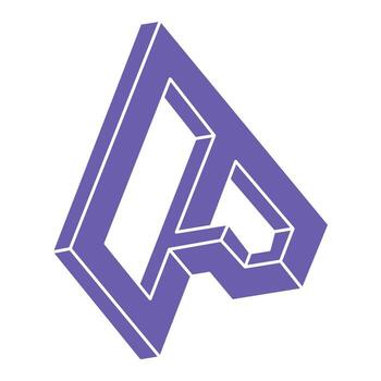 logotipo de ilusión óptica. formas imposibles. figuras de geometría sagrada. objetos geométricos eternos abstractos. formas de contorno sin fin imposibles. arte óptico. forma de geometría imposible sobre un fondo blanco. vector