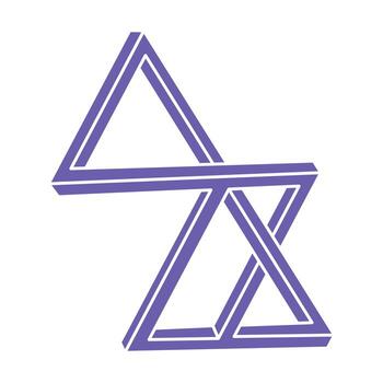 Impossible optical illusion shapes. Logo. Optical art object. Impossible figure. Line art. Unreal geometric object. vector