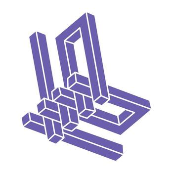 Impossible shapes. Sacred geometry figures. Optical illusion. Abstract eternal geometric object. Impossible endless outline. Line art. Optical art. Impossible geometry shape on a white background. vector