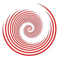 Red speed lines in a circle form. Optical illusion vector. Trendy design element for frames, logo, tattoo, banners, web, prints, posters, templates, patterns and abstract backgrounds. Optical art. vector