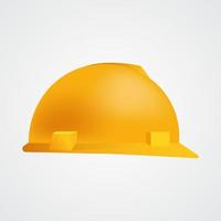 Side view of illustration yellow project helmet on isolated background vector