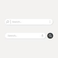 Set of search bar and voice recorder with search button bubble ui design elements illustration on isolated background vector