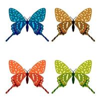 colección de vectores, insectos mariposa coloridos. diseño decorativo. estilo isométrico y plano. vector