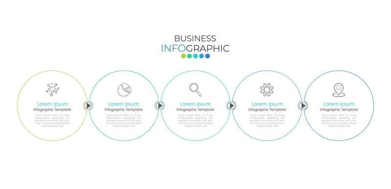 Modern infographic Timeline template can be used for workflow layout, diagram, number options, web design. Infographic business concept with 5 option, parts, steps or processes.