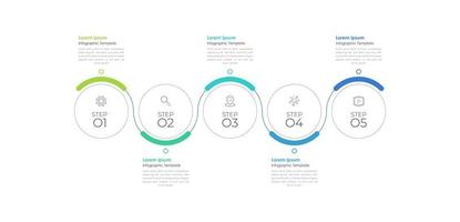 Modern infographic Timeline template can be used for workflow layout, diagram, number options, web design. Infographic business concept with 5 option, parts, steps or processes. vector