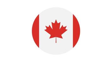 Canada flag circle, vector image and icon