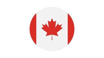 Canada flag circle, vector image and icon