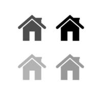 Home vector icon in black and grey color illustration