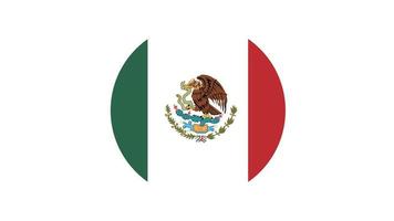 Mexico flag circle, vector image and icon