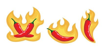 WebHot chilli with fire vector illustration