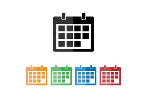 diseño de vector de icono plano de calendario