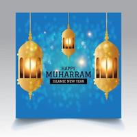 Happy Muharram Vector Template Design