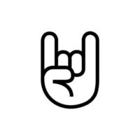 Rock and roll hand gesture vector icon